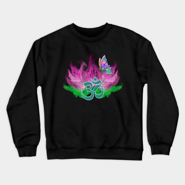 Lotus Ohm Crewneck Sweatshirt by Duckgurl44